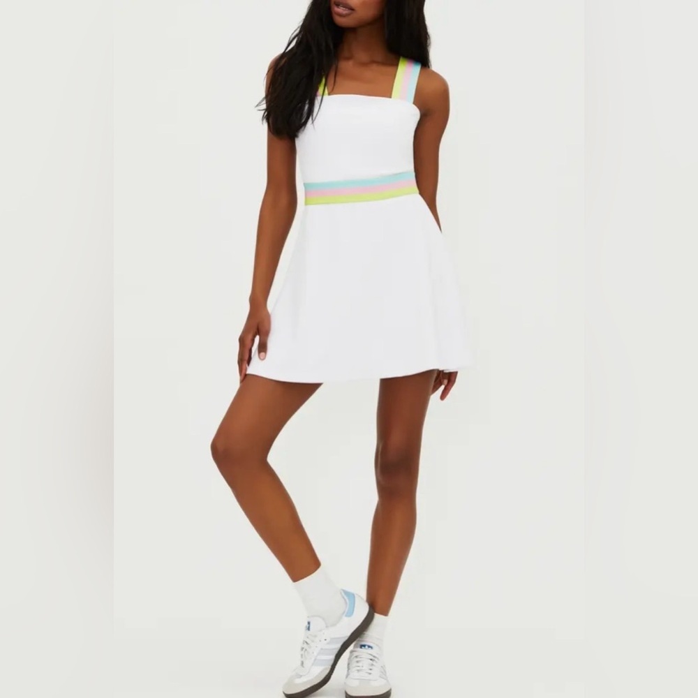 Women’s Beach Riot Miriam Mini Dress, Medium, Cut Out Back, White Pastel Colors